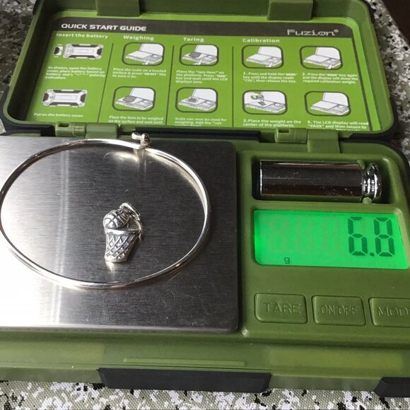 James Avery Sterling Silver Bangle Bracelet And Basketball Charm - Picture 10 of 11